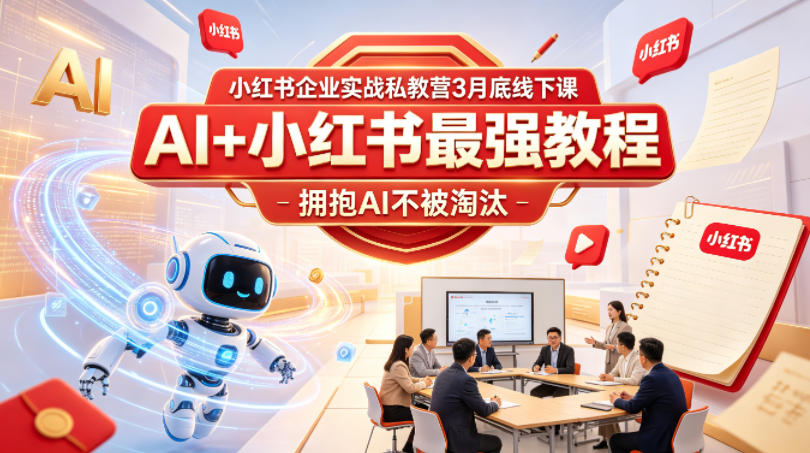小红书企业实战私教营3月底线下课，AI+小红书最强教程，拥抱AI不被淘汰-AI学习库