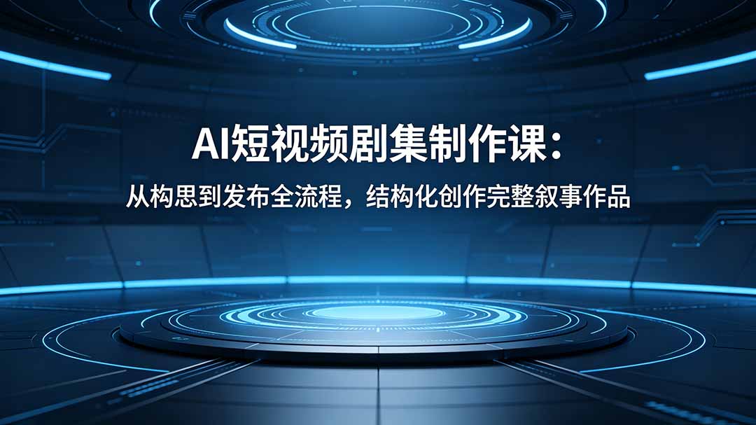 AI短视频剧集制作课：从构思到发布全流程，结构化创作完整叙事作品-AI学习库