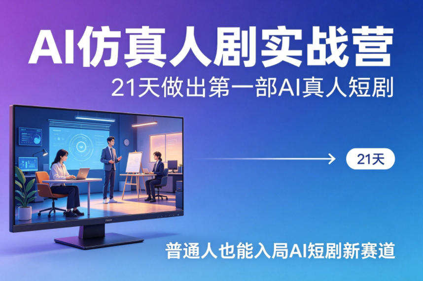 AI仿真人剧实战营，21天做出第一部AI真人短剧，普通人也能入局AI短剧新赛道-AI学习库