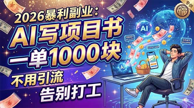 2026暴利副业：AI 写项目书，一单 1000 块，不用引流，告别打工-AI学习库