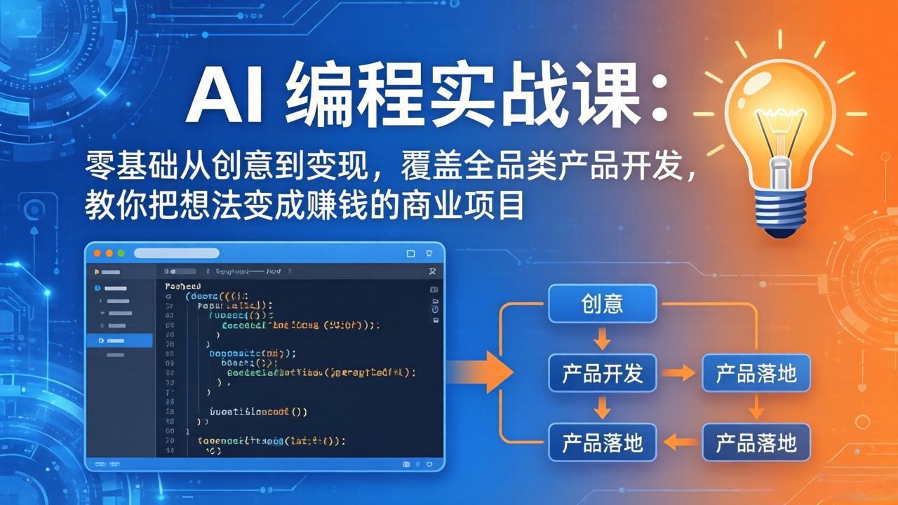 AI编程实战课-第三期-更新：零基础从创意到变现，覆盖全品类产品开发，把想法变成赚钱的项目-AI学习库