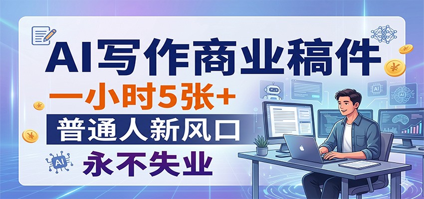 AI写作商业稿件，一小时5张+，普通人新风口，永不失业-AI学习库