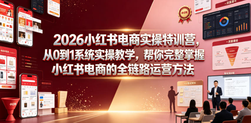 2026小红书电商实操特训营，从0到1系统实操教学，帮你完整掌握小红书电商的全链路运营方法-AI学习库