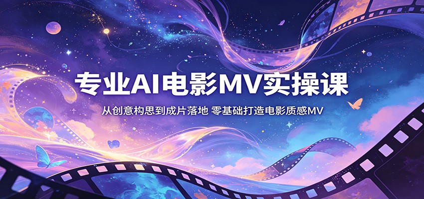 专业AI电影MV实操课：从创意构思到成片落地，零基础打造电影质感MV-AI学习库
