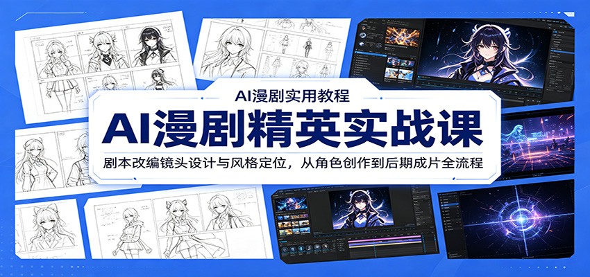 AI漫剧精英实战课：剧本改编镜头设计与风格定位，从角色创作到后期成片全流程-AI学习库