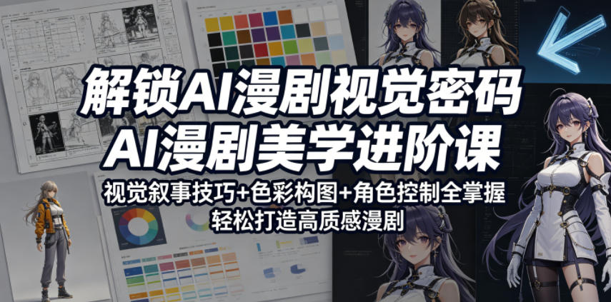 解锁AI漫剧视觉密码，AI漫剧美学进阶课，视觉叙事技巧+色彩构图+角色控制全掌握，轻松打造高质感漫剧-AI学习库