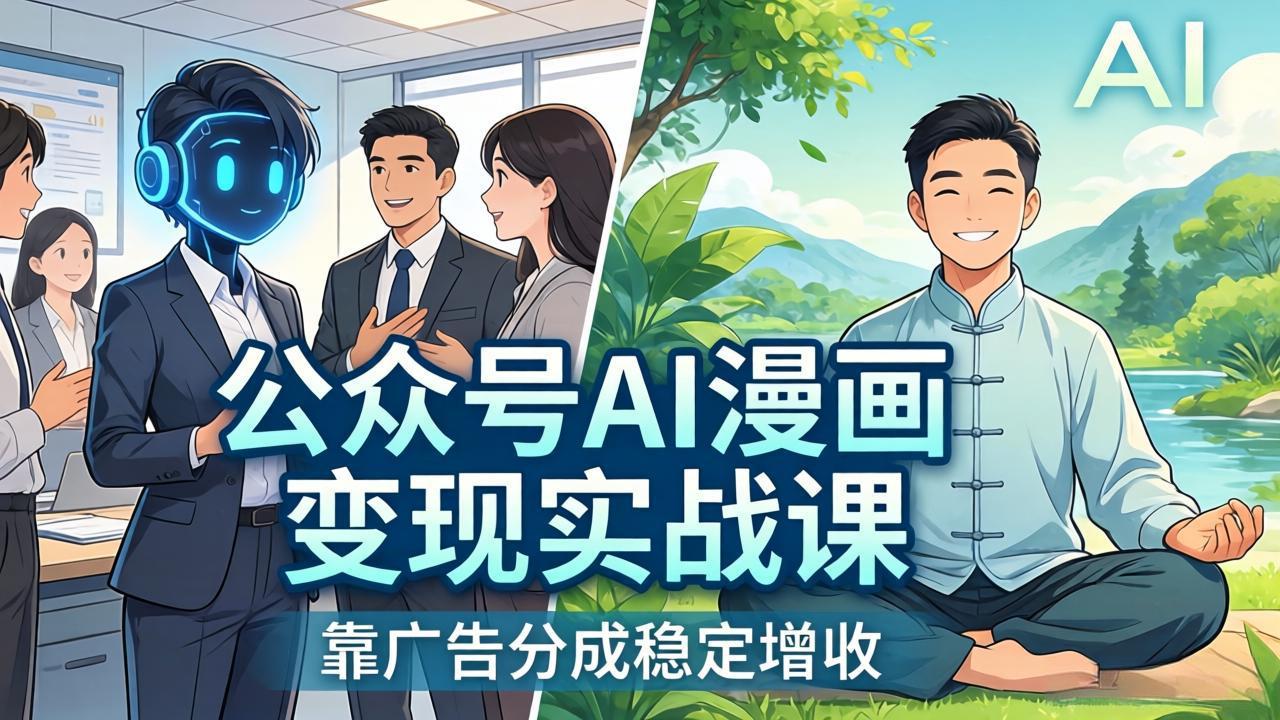 公众号AI漫画变现实战课：星座/职场/养生多赛道+智能体发文，靠广告分成稳定增收-AI学习库