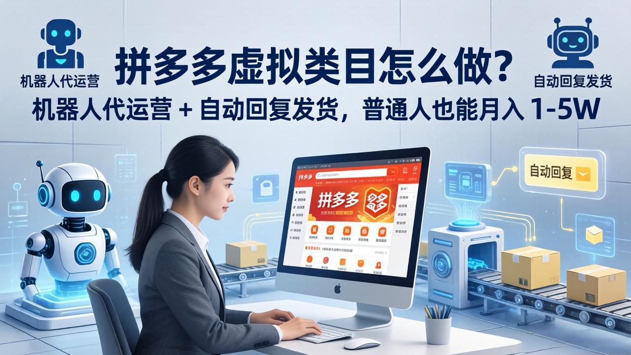 拼多多虚拟类目怎么做？机器人代运营 + 自动回复发货，普通人也能月入 1-5W-AI学习库