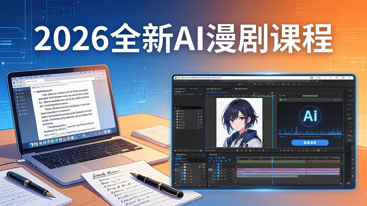 2026全新AI漫剧课程：覆盖创作全链路，教你写作分镜剪辑配音一站式打造漫剧作品-AI学习库