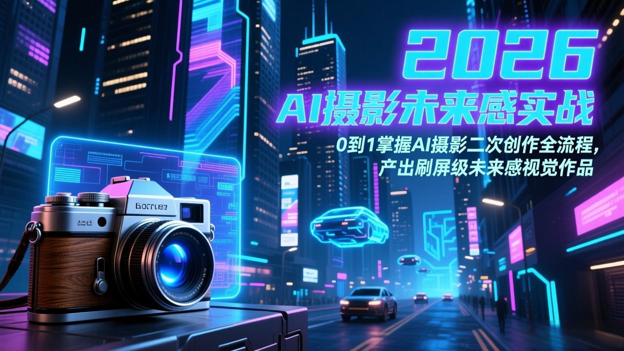 2026 AI摄影未来感实战：0到1掌握AI摄影二次创作全流程，产出刷屏级未来感视觉作品-AI学习库