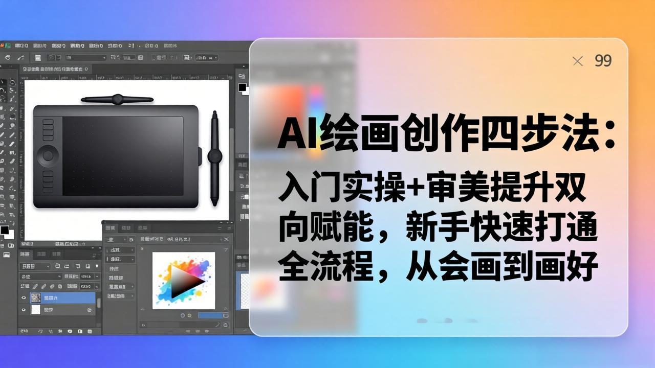 AI绘画创作四步法：入门实操+审美提升双向赋能，新手快速打通全流程，从会画到画好-AI学习库
