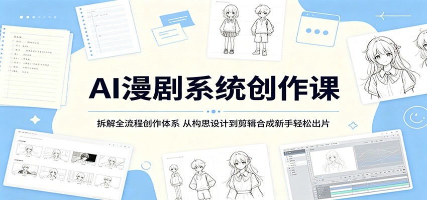 AI漫剧系统创作课：拆解全流程创作体系，从构思设计到剪辑合成新手轻松出片-AI学习库