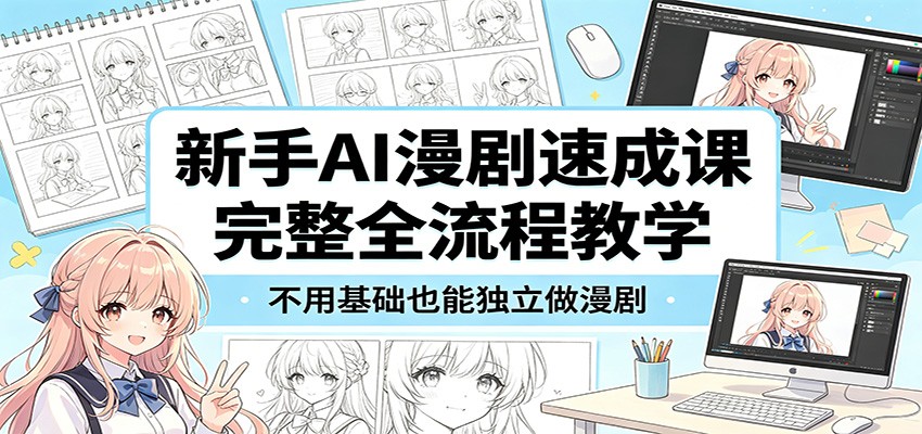 新手AI漫剧速成课：完整全流程教学，不用基础也能独立做漫剧-AI学习库
