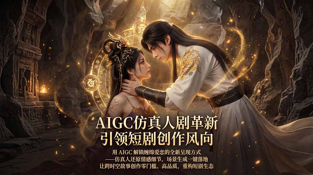 AIGC 仿真人短剧创作革新，解锁仙侠爱恋全新呈现，一键出高质场景，零门槛打造爆款剧集-AI学习库