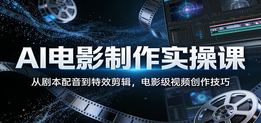 AI电影制作实操课：从剧本配音到特效剪辑，电影级视频创作技巧-AI学习库