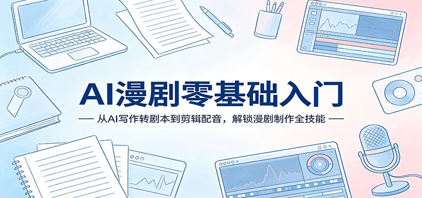 AI漫剧零基础入门：从AI写作转剧本到剪辑配音，解锁漫剧制作全技能-AI学习库