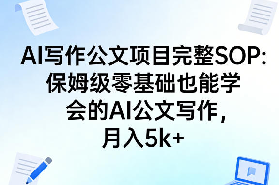 AI写作公文项目完整SOP，保姆级零基础也能学会的AI公文写作，月入5k+-AI学习库