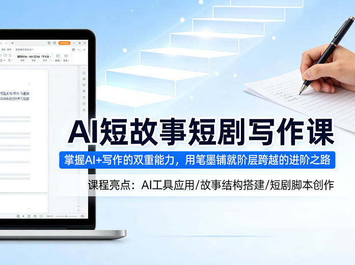 AI短故事短剧写作课，掌握AI+写作的双重能力，用笔墨铺就阶层跨越的进阶之路-AI学习库