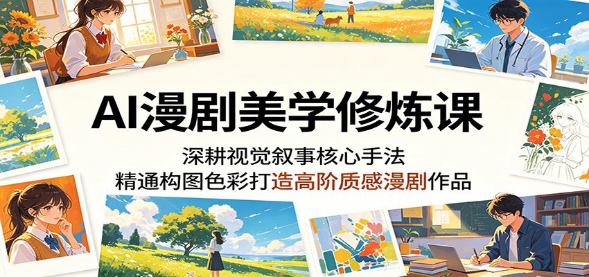AI漫剧美学修炼课:深耕视觉叙事核心手法,精通构图色彩打造高阶质感漫剧作品-AI学习库
