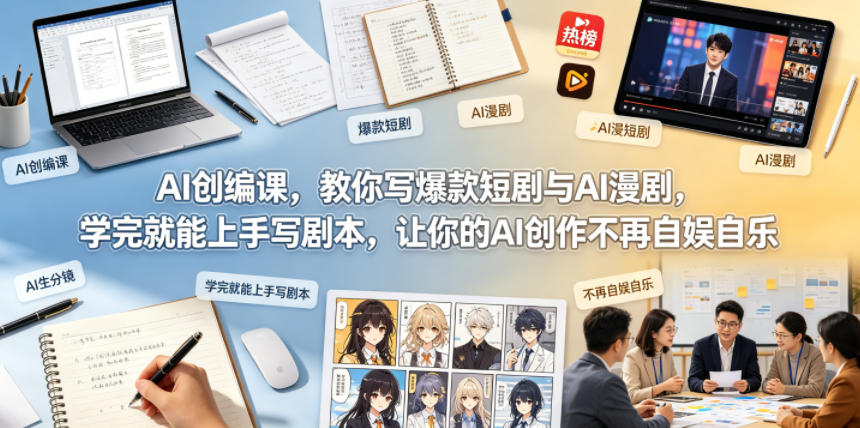 AI创编课，教你写爆款短剧与AI漫剧，学完就能上手写剧本，让你的AI创作不再自娱自乐(更新0521)-AI学习库