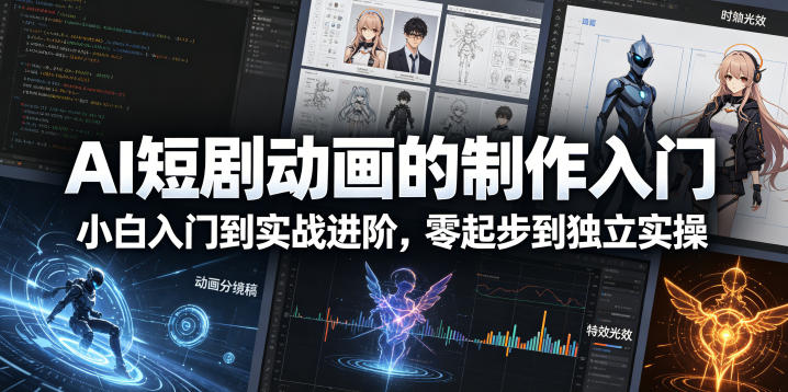 AI短剧动画的制作入门，小白入门到实战进阶，零起步到独立实操-AI学习库