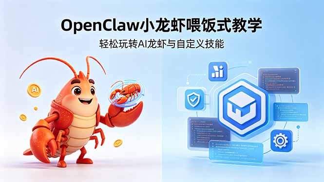 不用懂技术！OpenClaw小龙虾喂饭式教学，轻松玩转AI龙虾与自定义技能-AI学习库