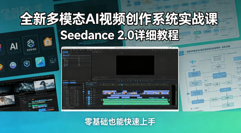 全新多模态AI视频创作系统实战课，Seedance 2.0详细教程，零基础也能快速上手-AI学习库