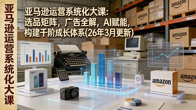 亚马逊运营系统化大课：选品矩阵，广告全解，AI赋能，构建千阶成长体系(26年3月更新-AI学习库