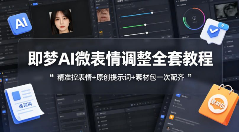 即梦AI微表情调整全套教程，精准控表情+原创提示词+素材包一次配齐-AI学习库