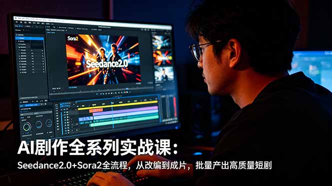 AI剧作全系列实战课：Seedance2.0+Sora2全流程，从改编到成片，批量产出高质量短剧-AI学习库