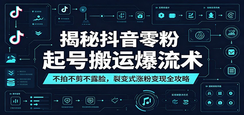 揭秘抖音零粉起号搬运爆流术：不拍不剪不露脸，裂变式涨粉变现全攻略-AI学习库