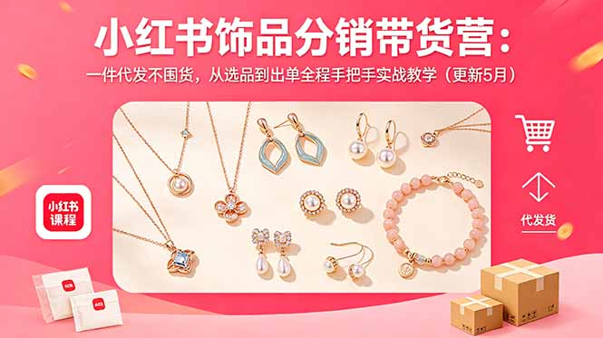 小红书饰品分销带货营：一件代发不囤货，从选品到出单全程手把手实战教学(更新5月-AI学习库