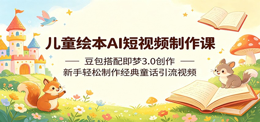 儿童绘本AI短视频制作课：豆包搭配即梦3.0创作，新手轻松制作经典童话引流视频-AI学习库