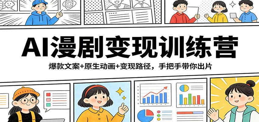 AI漫剧变现训练营：爆款文案+原生动画+变现路径，手把手带你出片-AI学习库