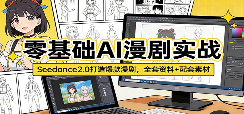 零基础AI漫剧实战：Seedance2.0打造爆款漫剧，全套资料+配套素材-AI学习库