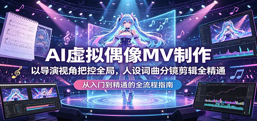 AI虚拟偶像MV制作：以导演视角把控全局，人设词曲分镜剪辑全精通-AI学习库