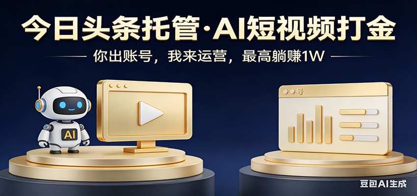 头条号AI托管，我提供作品，你提供账号，每天5分钟发布，小白躺赚3000+-AI学习库