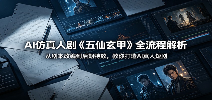 AI仿真人剧《五仙玄甲》全流程解析：从剧本改编到后期特效，教你打造AI真人短剧-AI学习库