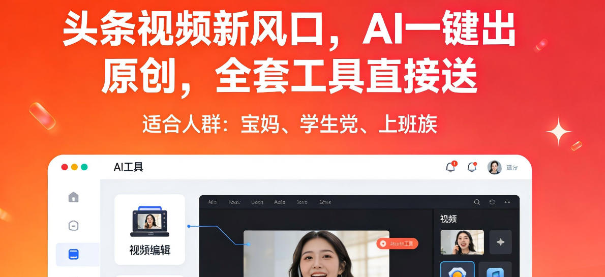 头条视频新风口，AI一键出原创，全套工具直接送，人人可做，有手就行【揭秘】-AI学习库
