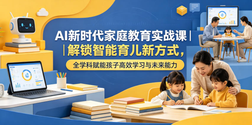AI新时代家庭教育实战课｜解锁智能育儿新方式，全学科赋能孩子高效学习与未来能力-AI学习库