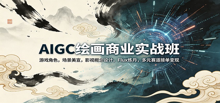AIGC绘画商业实战班：游戏角色，场景美宣，影视概念设计，Flux炼丹，多元赛道接单变现-AI学习库