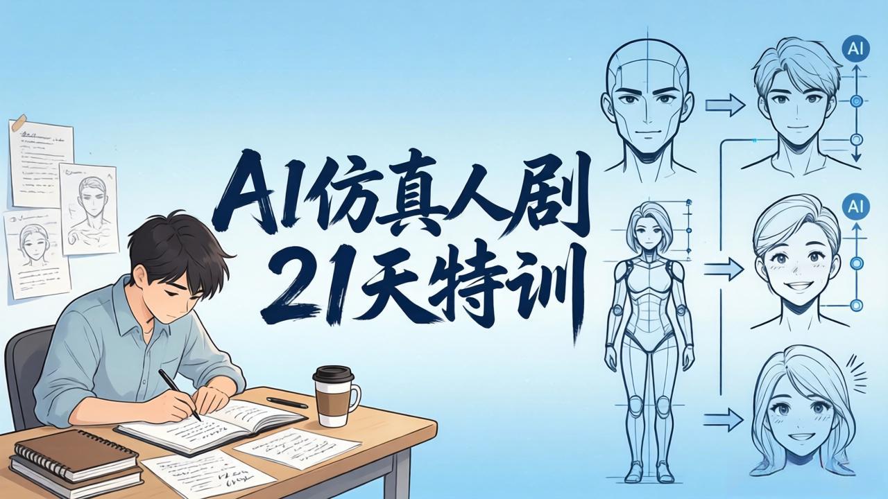 AI仿真人剧21天特训-更新：从剧本到成片全流程实战，掌握角色一致性与变现方法-AI学习库