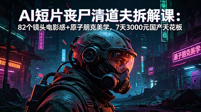 AI短片《丧尸清道夫》拆解课：82个镜头电影感+原子朋克美学，7天3000元国产天花板-AI学习库