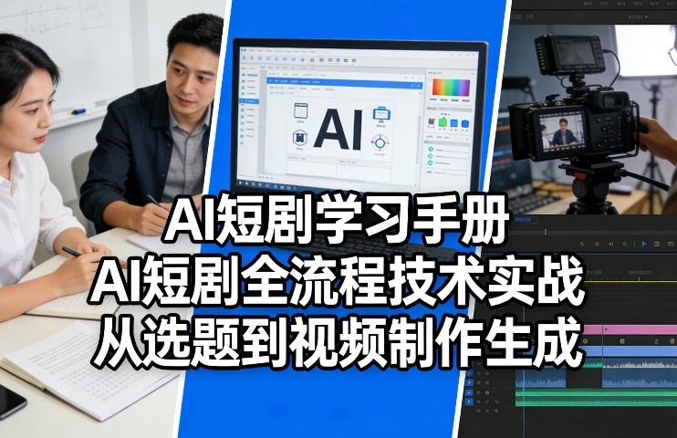 AI短剧学习手册，AI短剧全流程技术实战，从选题到视频制作生成-AI学习库