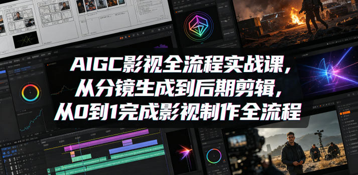 AIGC影视全流程实战课，从分镜生成到后期剪辑，从0到1完成影视制作全流程-AI学习库