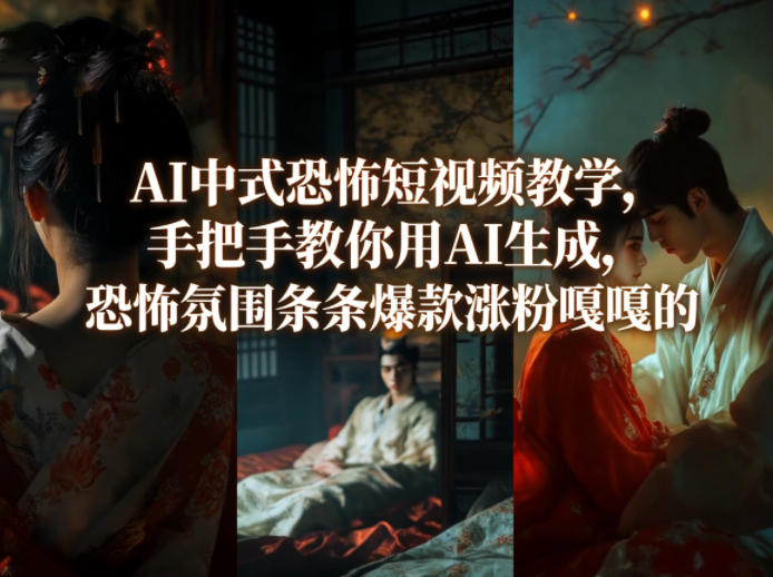 AI中式恐怖短视频教学，手把手教你用AI生成，恐怖氛围条条爆款涨粉嘎嘎的-AI学习库