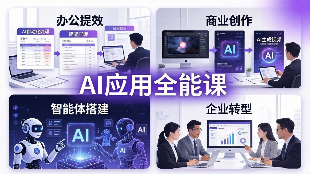 AIGC 应用全能课：办公提效、商业创作、智能体搭建、企业转型，一站式学会AI应用-AI学习库