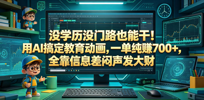 没学历没门路也能干！用AI搞定教育动画，一单纯賺700+，全靠信息差闷声发大财【揭秘】-AI学习库