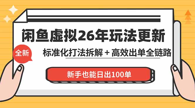 闲鱼虚拟从0到1系统化运营课程：标准化打法拆解 + 高效出单全链路教学，新手也能日出100单-AI学习库
