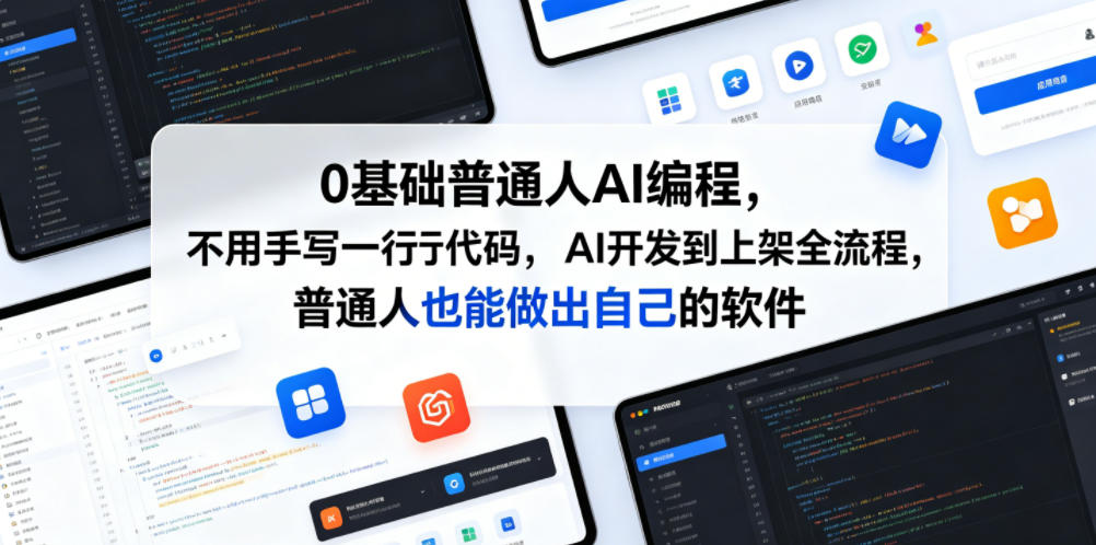 0基础普通人AI编程，不用手写一行代码，AI开发到上架全流程，普通人也能做出自己的软件-AI学习库
